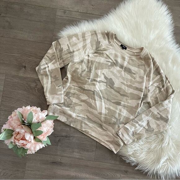 Rails Theo Oatmeal Camo Pullover Crewneck Sweatshirt S - Picture 4 of 8